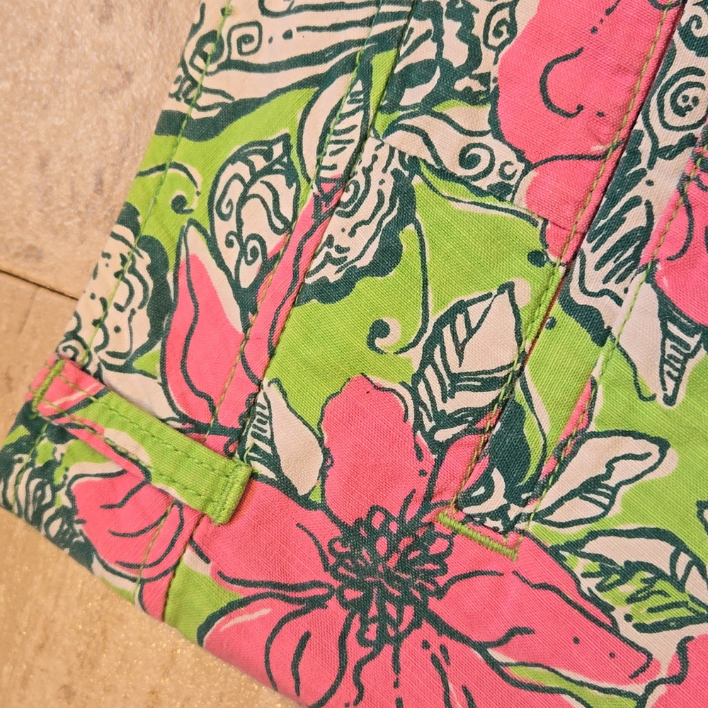 Lilly Pulitzer Pink/Green Floral Print Shorts - Picture 8 of 9